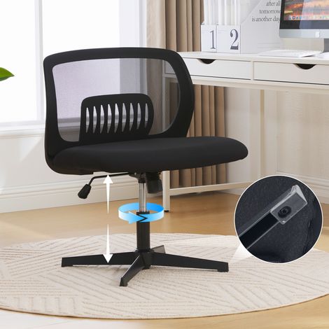 Sedie da ufficio senza braccioli, poltrone da lettura con ampi cuscini, poltrone relax per sedersi a gambe incrociate, funzione dondolo, altezza regolabile, rotazione a 360°