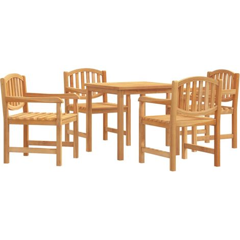 Maison Exclusive - 5-tlg. Garten-Essgruppe Massivholz Teak