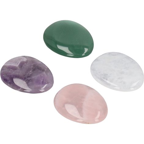 Pierres de Massage Anti-Stress en Quartz Rose, Améthyste, Jade et Howlite pour la Relaxation et l'Apaisement (1/5)