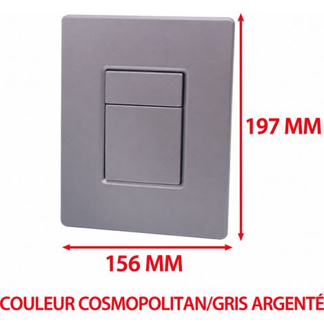 Plaque de commande pneumatique WC SKATE COSMOPOLITAN double touche argent peint 1 × 1 × 1 cm 1 g – Livraison gratuite
