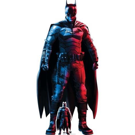Figurine en carton The Batman Costume Rouge et Bleu Robert Pattinson Film 2022 - Haut 195 cm (1/5)