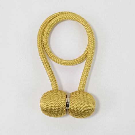 GDHZS- Lot de 10 Embrasses Rideaux Magnétiques,Corde Polyester Reinforcée – pour Salon, Chambre, Salle à Manger & Salle de Bain 40cm(Doré) (1/5)