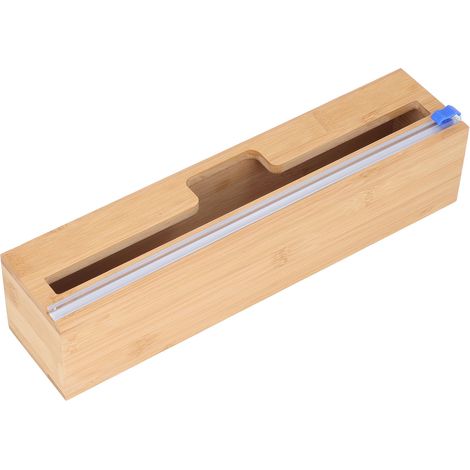 Dispensateur de Papier Alimentaire en Bambou avec Coupeur - 1 Fente, Durable et Facile à Utiliser