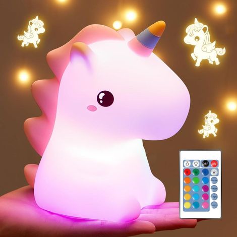 Veilleuse enfant 16 couleurs silicone lampe chevet rechargeable (1/4)