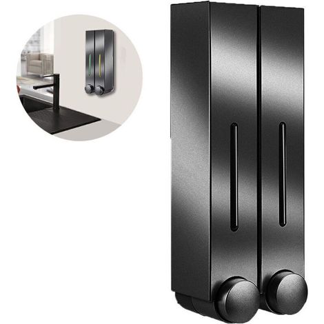 Distributeur Et Organisateur De Pompe De Douche Mural 2/3 Chambres - Contient Du Shampooing, Du Savon, Du Revitalisant, Du Gel Douche, De La Lotion - Chambres Claires, Bouton-Poussoir - Chaque Chambre (1/4)
