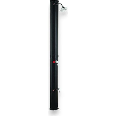Doccia solare 35 lt da giardino in PVC con soffione e rubinetto lavapiedi