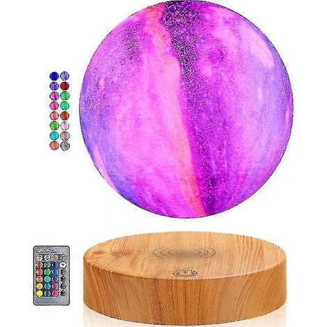 Lampe Lune Flottante – Veilleuse LED 3D en Lévitation Magnétique, Lampe de Chevet Rotative pour Décoration de Chambre et Cadeaux Originaux