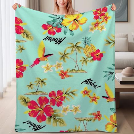 Couverture de lit en polaire, jeté doux et chaud pour le printemps, légère et luxueuse en microfibre de polyester, décoration élégante pour la maison, cadeau adapté pour hommes et femmes,6080 pouces (1/4)