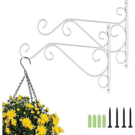 Ganci appendiabiti per piante - Bianchi - Ganci per piante - Supporti per cestini sospesi - Con viti per piante in vaso - Luci notturne - Fioriere - Lanterne - Bianchi (1/5)