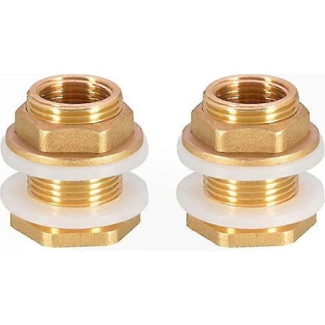 Set aus 2 DN20 3/4 Zoll Messingfittings für Wassertanks, Wasserhähne, Regeneimer und flexible Schläuche. (1/5)