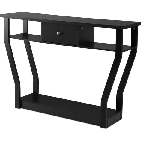 Tavolo consolle vintage 120 x 30 x 81 cm con cassetto e moderno spazio di archiviazione in MDF nero 200020589