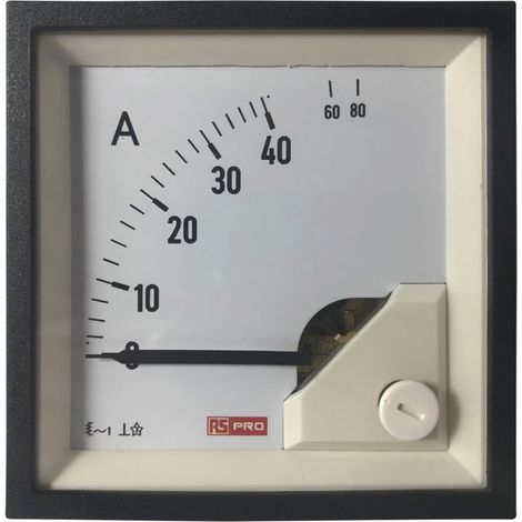 Ampèremètre analogique de panneau V c.a. RS PRO, Echelle 80 (Input)A, 72mm x 72mm ( Prix pour 1 ) (1/3)