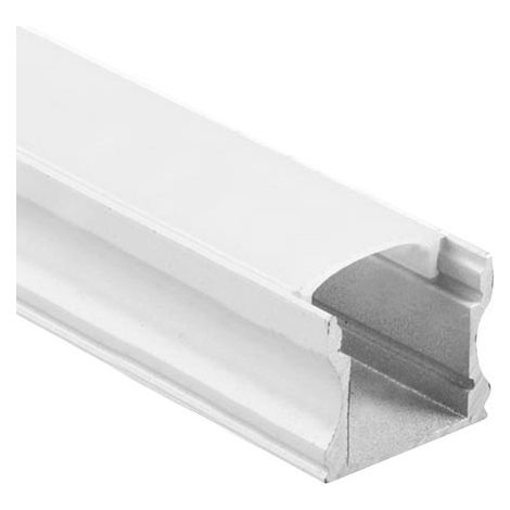V-TAC Profilo Alluminio Bianco per Strip LED (Max l: 12,5mm) 2000x17,2x14,4mm