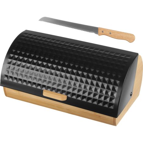 Holzbrotkasten mit Metalldeckel + Messer BRUNBESTE BB-2773 (1/4)