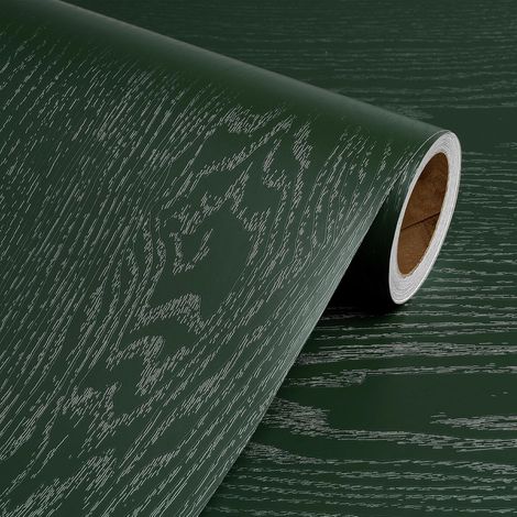 Papier Adhesif pour Meuble Bois Vert Imperméable Revêtement Plan de Travail Adhésif Effet Bois Vinyle Adhesif Meuble Cuisine Rouleau Adhesif pour Meuble Table Papier Peint Bois Vert 40CMx2M (1/5)