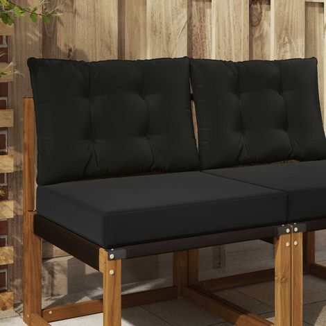Cojín para sofá de exterior 2 pcs Negro Poliéster