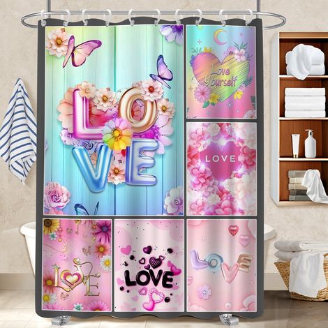 Rideau de bain en polyester 180x180 antifongique séparation douche pour logement étudiant (1/5)