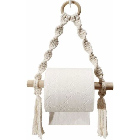 Distributeur de papier essuie-tout bohème (sans perçage) pour cuisine, salle de bain, à suspendre sur la porte (1/5)