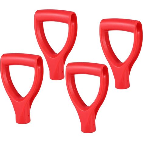Lot De 4 Poignées De Pelle en Plastique Rouge, Manche De Bêche Ergonomique Antidérapant pour Jardinage, Accessoire De Remplacement Facile à Installer Et Suspendre (1/5)