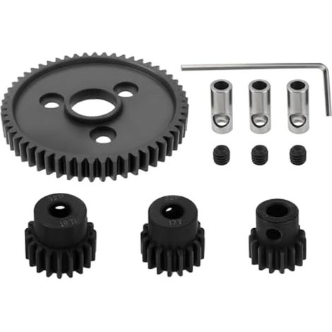1 jeu d'engrenages en acier 3956, pas de 0,8 à 32, avec pignons 15T, 17T et 19T, compatible avec les modèles Tra-xxas 1/10 Slash 4x4 et 4WD. (1/5)