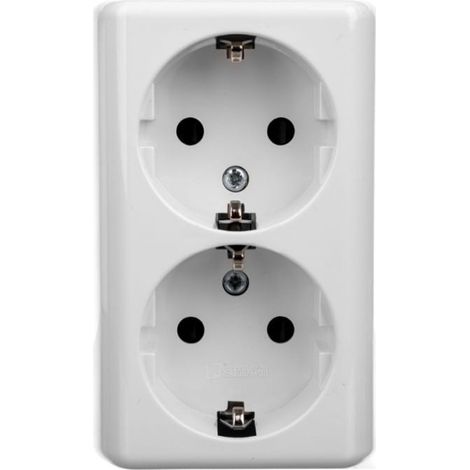 Simon 54 Enchufe doble Schuko de superficie, versi贸n escandinava EGSz2nz/11