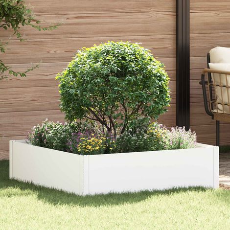 vidaXL Borde de Césped 100 x 100 x 35 cm Acero Blanco (1/5)