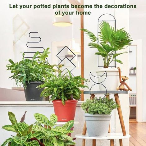 Lot de 5 treillis pour plantes grimpantes - Treillis pour plantes intérieur - Fil métallique - Petit treillis de feuilles B (1/4)