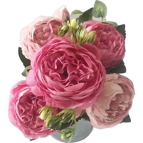 Künstlicher Blumenstrauß, Seidenmaterial, 5 Blumenköpfe, 2 (1/2)