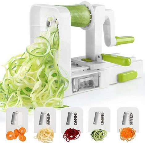 Spiral Vegetable Cutter, Hand-Operated Rotary Vegetable Cutter (1/5)
