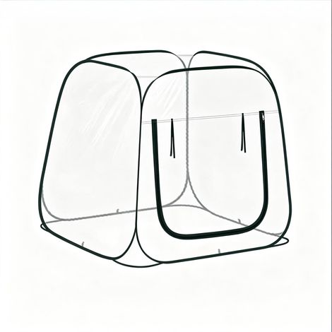 Mini serra pop-up trasparente in PVC 100x100x97 cm con zip a U e picchetti MODENUIT (1/4)