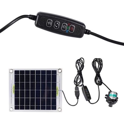 Pompe solaire 800L/h 12V Faible bruit Matériaux silicone et plastique Pour étangs et jardins Débit optimal en plein soleil (1/3)