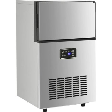 vidaXL Máquina de hacer cubitos de hielo plateada 45 kg/24 h (1/2)