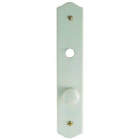 Plaque simple en porcelaine blanche avec bouton rond de condamnation. (1/2)