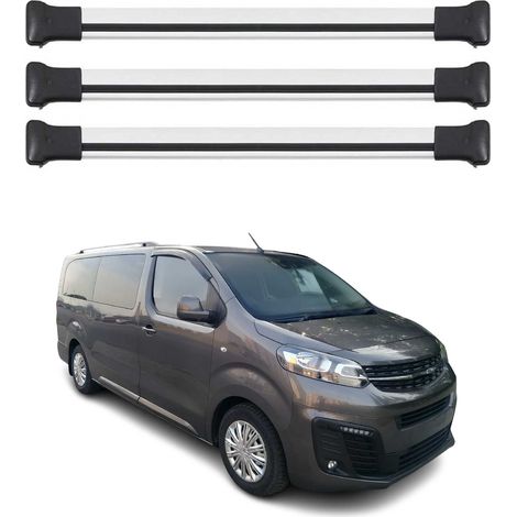 OMAC Aluminium Dachträger Querträger für Opel Vivaro C / Zafira Life 2019-2026 – Max. 75 kg – 3 Stangen Silber (1/5)