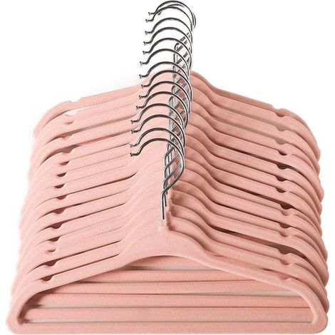 Lot de 15 Cintres, 28 cm, Velours Antidérapant, Crochet Rotatif 360°, Design Ultra Fin, Pour Bébés et Enfants