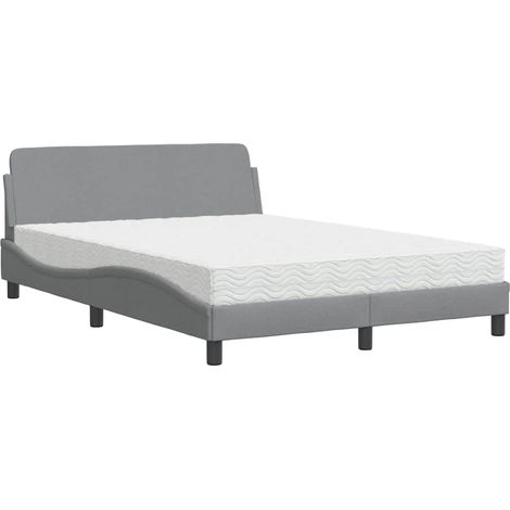 Maison Exclusive - Letto con Materasso Dover Grigio Chiaro 120x200cm Tessuto (1/5)