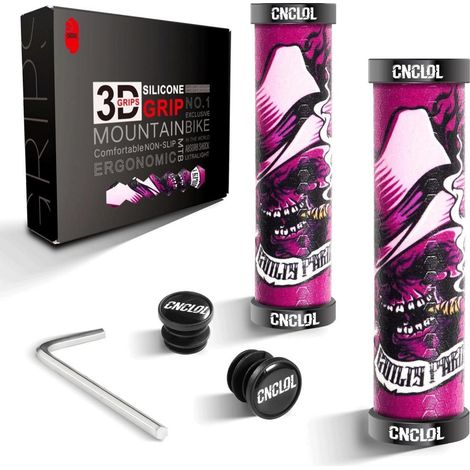 Fahrrad Lenkergriffe MTB 22mm Silikon, Doppel Lock-On, Lila (1/5)