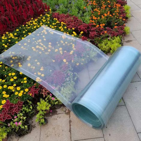 Feuille de toiture en polycarbonate transparent résistant aux UV pour serre panneaux d'isolation diurne, revêtement en polycarbonate pour le jardinage, l'agriculture, l'auvent (transparent, 2 x 1 m) (1/5)