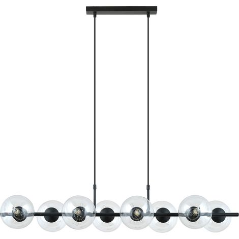 Lampadario sospeso RORY 8 luci vetro trasparente Emibig (1/4)