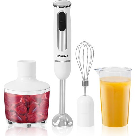 Mixeur plongeant, 500 W, lames en acier inoxydable, système anti-éclaboussures, accessoires inclus, verre doseur de 600 ml (1/3)