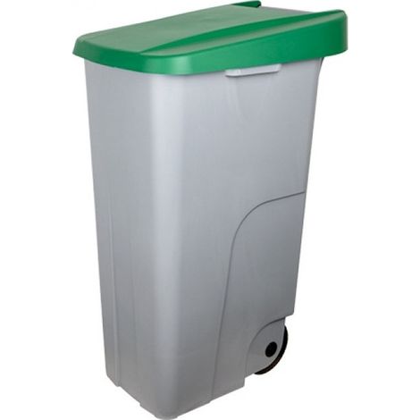 Poubelle 880 x 420 mm couvercle vert 110 L - Denox (1/3)