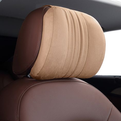 Cuscino poggiatesta per auto in morbida pelle scamosciata e memory foam: massimo comfort e supporto durante la guida e i viaggi.