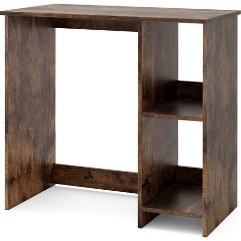 Computer Desk Work Table for Small Space with 2 Compartments Computer Desk 40 x 80 x 74 cm Coffee (1/5)