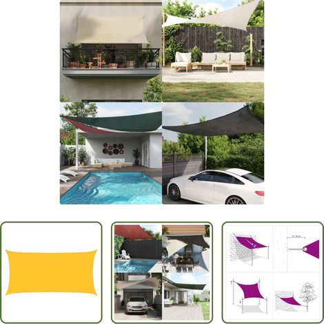 vidaXL Protection UV -  Voile d'ombrage 160 g/m² Jaune 3x6 m PEHD (1/5)
