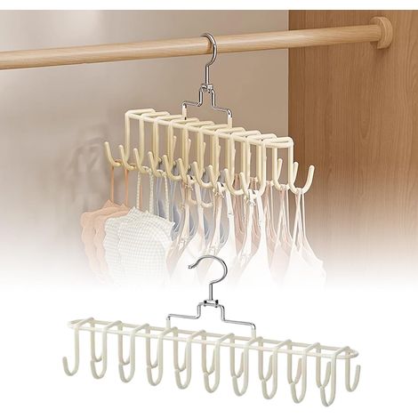 (19 x 36,5 x 6 cm) Cintre à sous vêtements rotatif pour vêtements, gilet fonctionnel, penderie pour la maison, le dortoir, l'armoire, le rangement