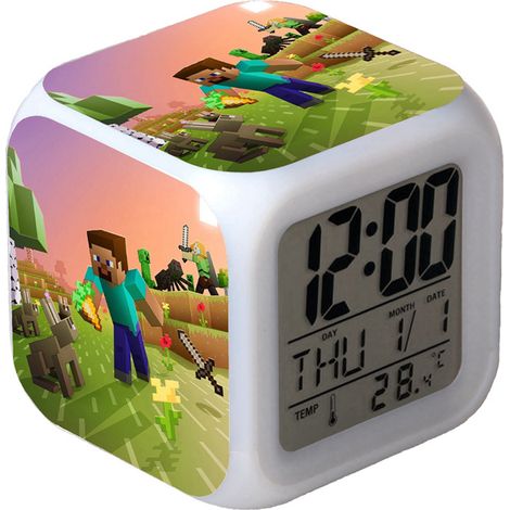 Digitaler Multifunktionswecker Minecraft-Wecker LED-Edition