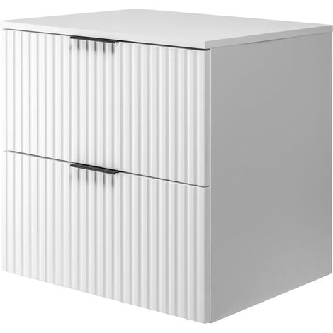 Mobile lavabo, Bianco, 60 x 57 x 46 cm, maniglia nera + Piano (1/5)