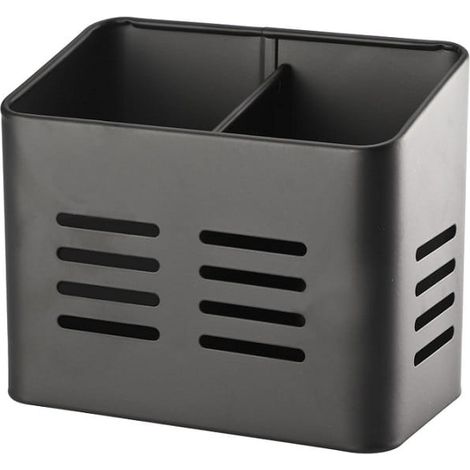 Organizzatore per utensili da cucina Eto, acciaio verniciato a polvere, nero