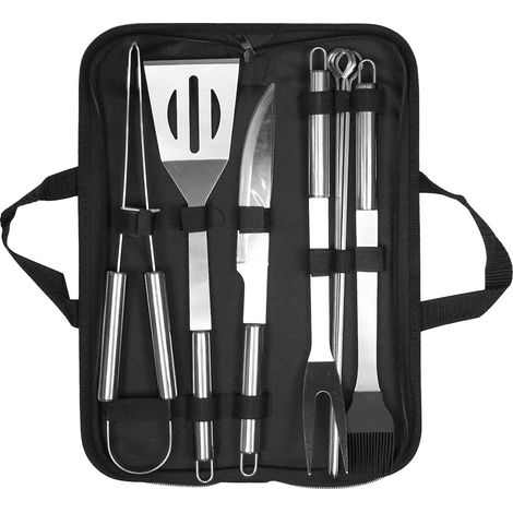 Professionelles Edelstahl-Grillbesteck-Set (3-teilig) mit praktischer Tragetasche