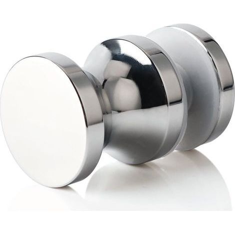 Poignée de Porte Douche Ronde Poigné de Porte en Verre Salle de Bain, en Acier Inoxydable SUS304, Finition Chromée Polie, EL9000 (1/4)